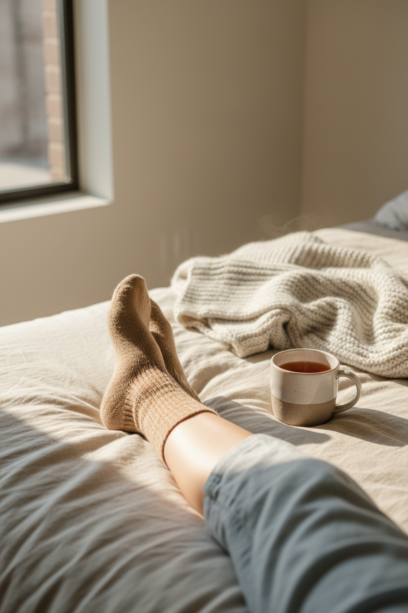 Cashmere Sleep Socks — Lifestyle Shot