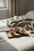 Marble & Walnut Tea Tray — Lifestyle Shot